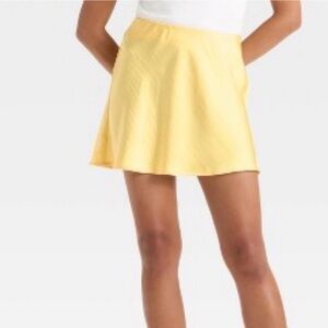 Soft Yellow Mini Skirt - Flowy A-Line